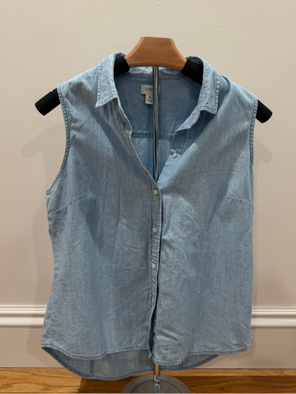J. Crew Light Blue Sleeveless Chambray Top